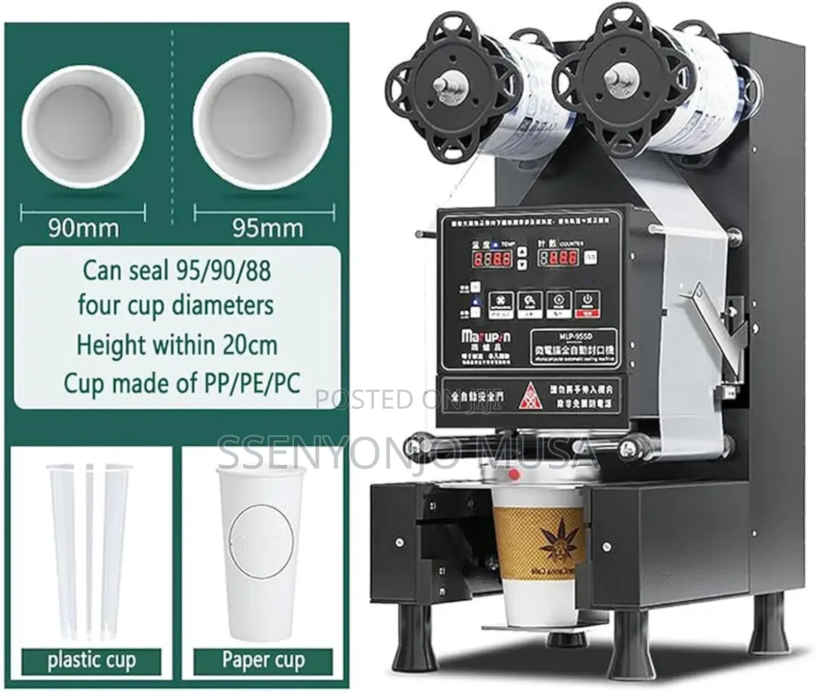 Automatic Dubble Tea Cup Sealing Machine - 500-650 Cups/Hour