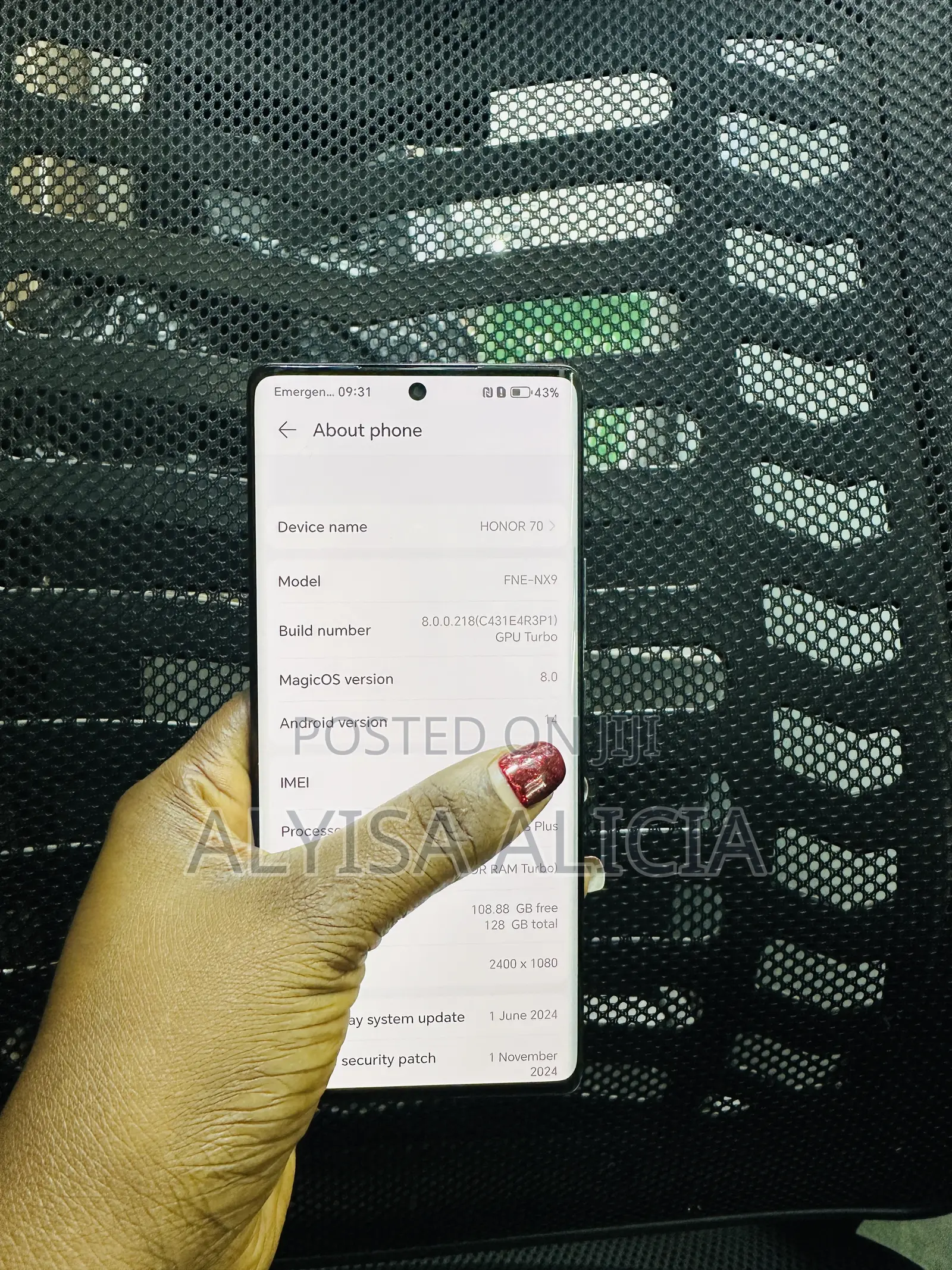 Honor 70 128 GB Black