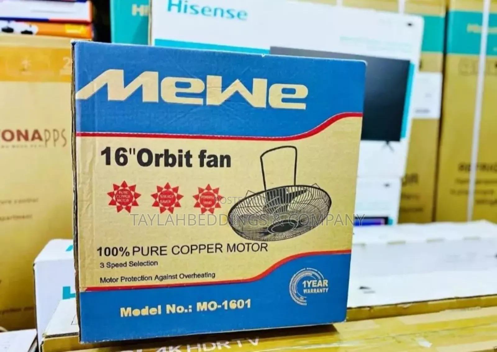 Mewe 16′′ Standard Ceiling Fan – White.