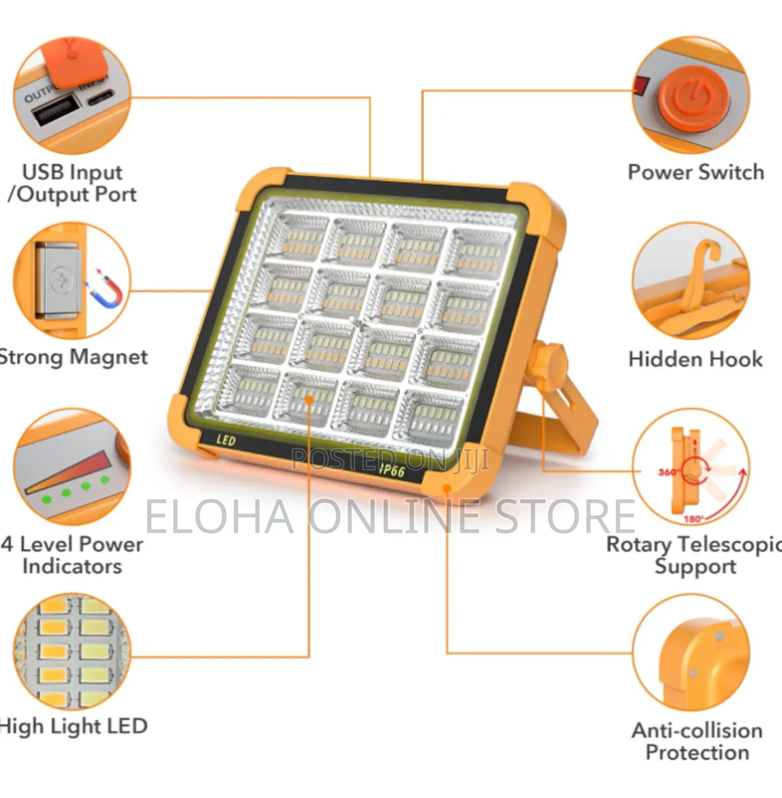Rechargeable Solar Camping Light With Stand