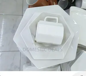 Hexagonal 24 Pieces Dinner Set- White