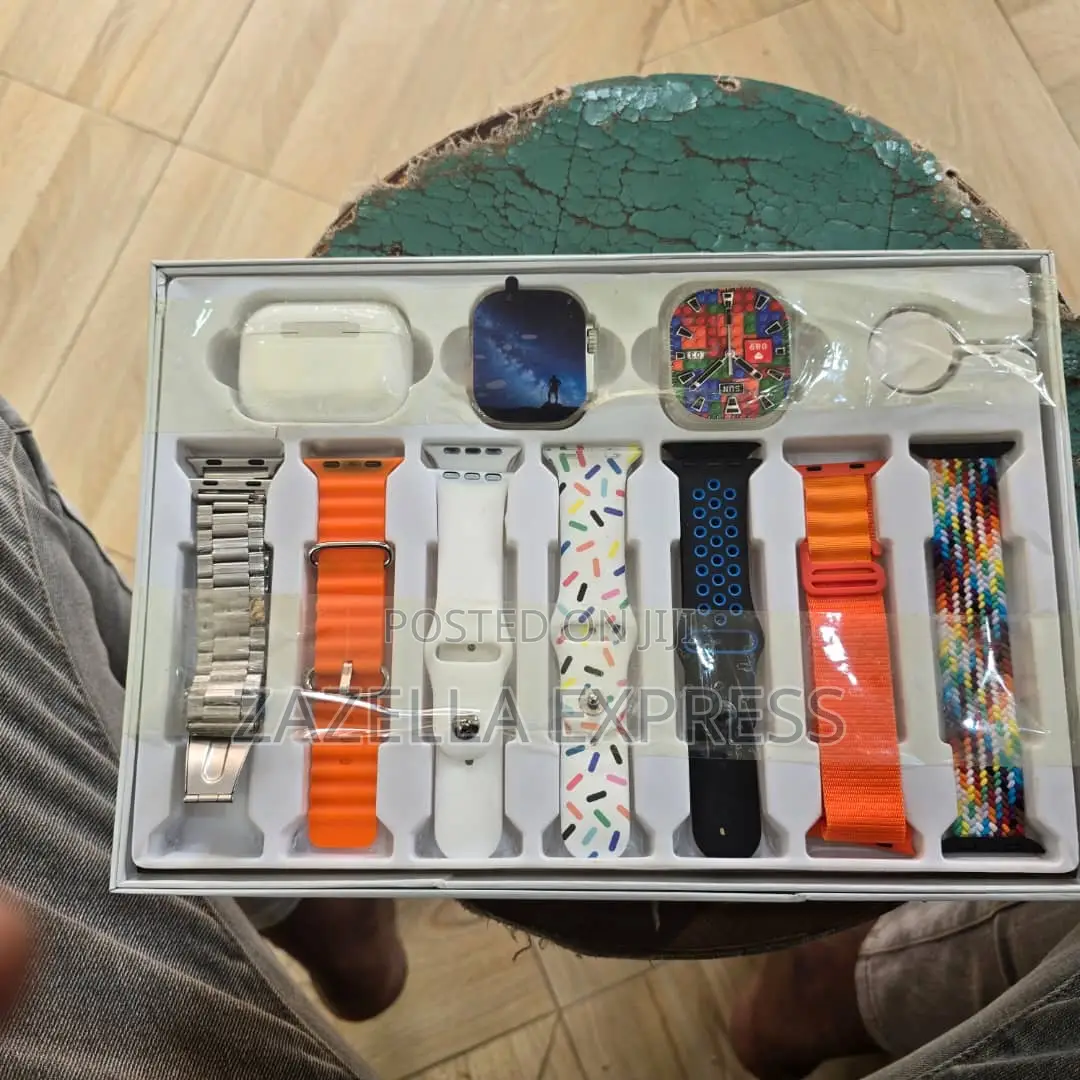 Two Smart Watch With 7straps and One Free Earpods