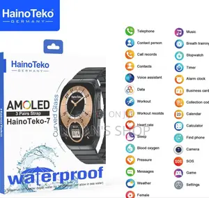 Haino Teko 7 Amoled Smart Watch 3 Pairs Straps Waterproof