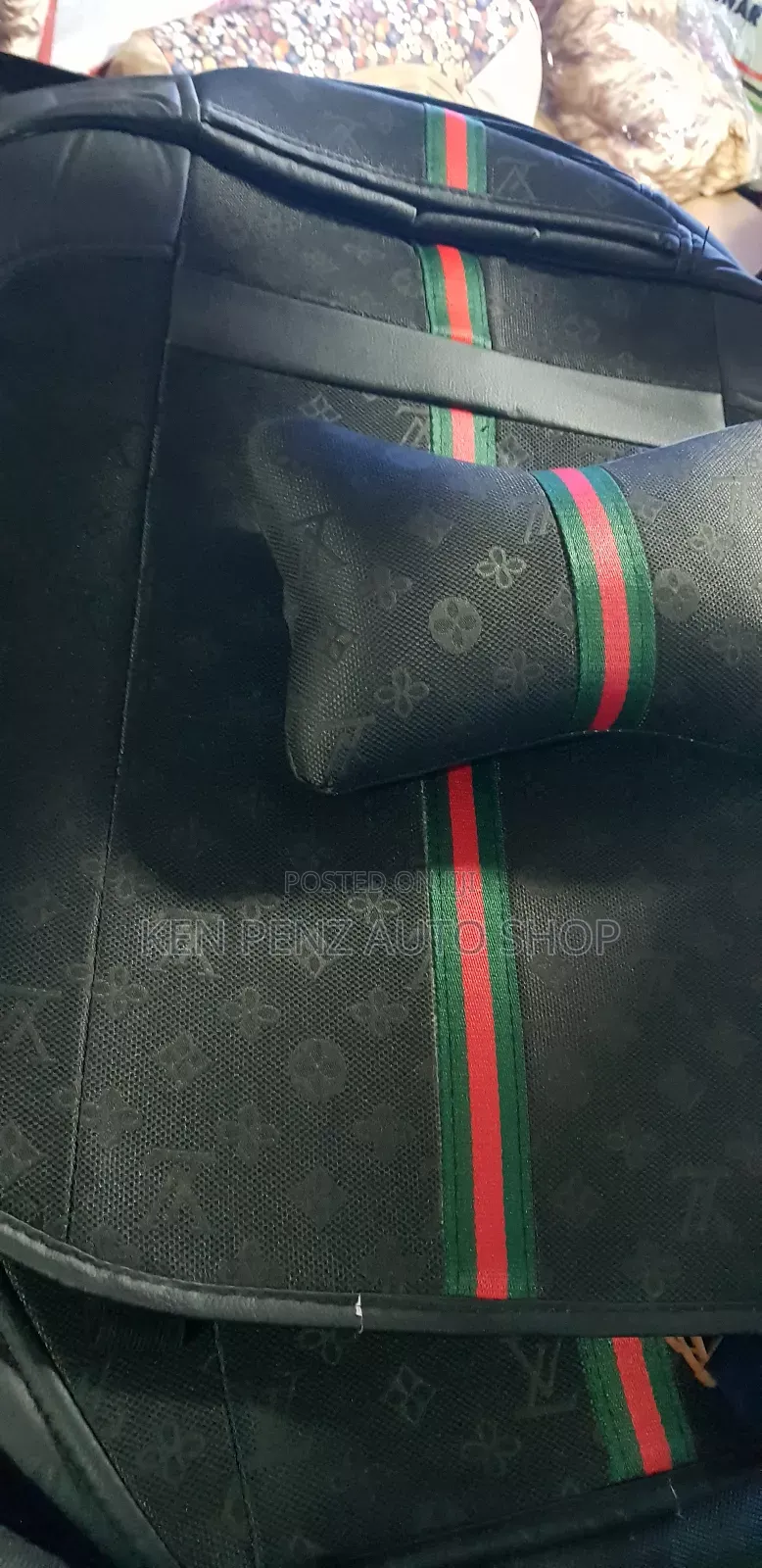 Black Louis Vuitton Car Seat Covers for All Cars