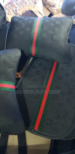 Black Louis Vuitton Car Seat Covers for All Cars