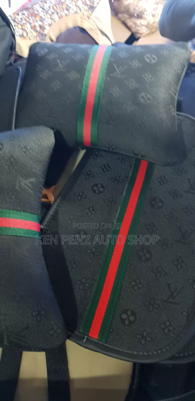 Black Louis Vuitton Car Seat Covers for All Cars