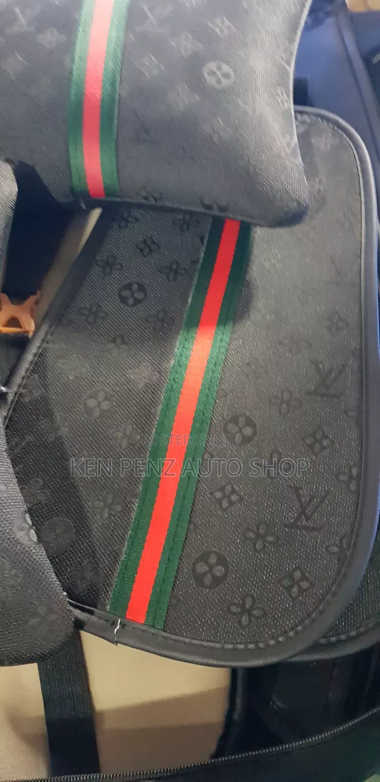 Black Louis Vuitton Car Seat Covers for All Cars