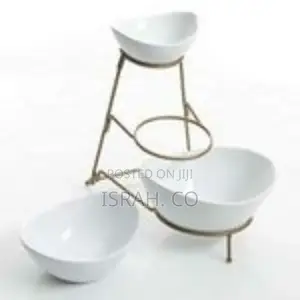 3 Tier Serving Bowls, Dishes With Gold Stand.