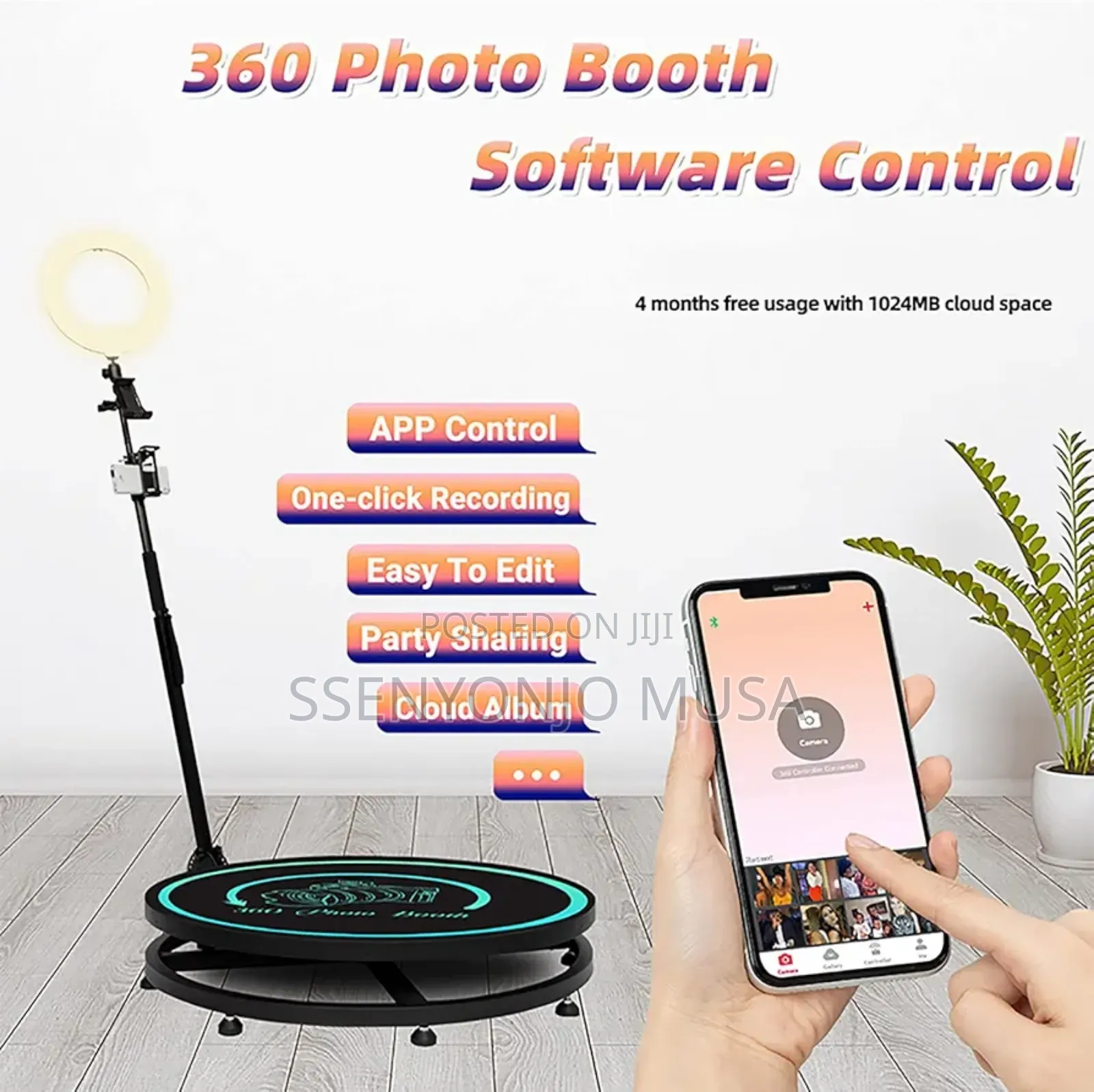 360 Photo Booth Auto Relocation, Spin, Stream Share