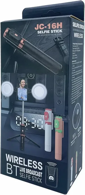 JC-16H Bluetooth Selfie Stick With Light, Remote Tripod