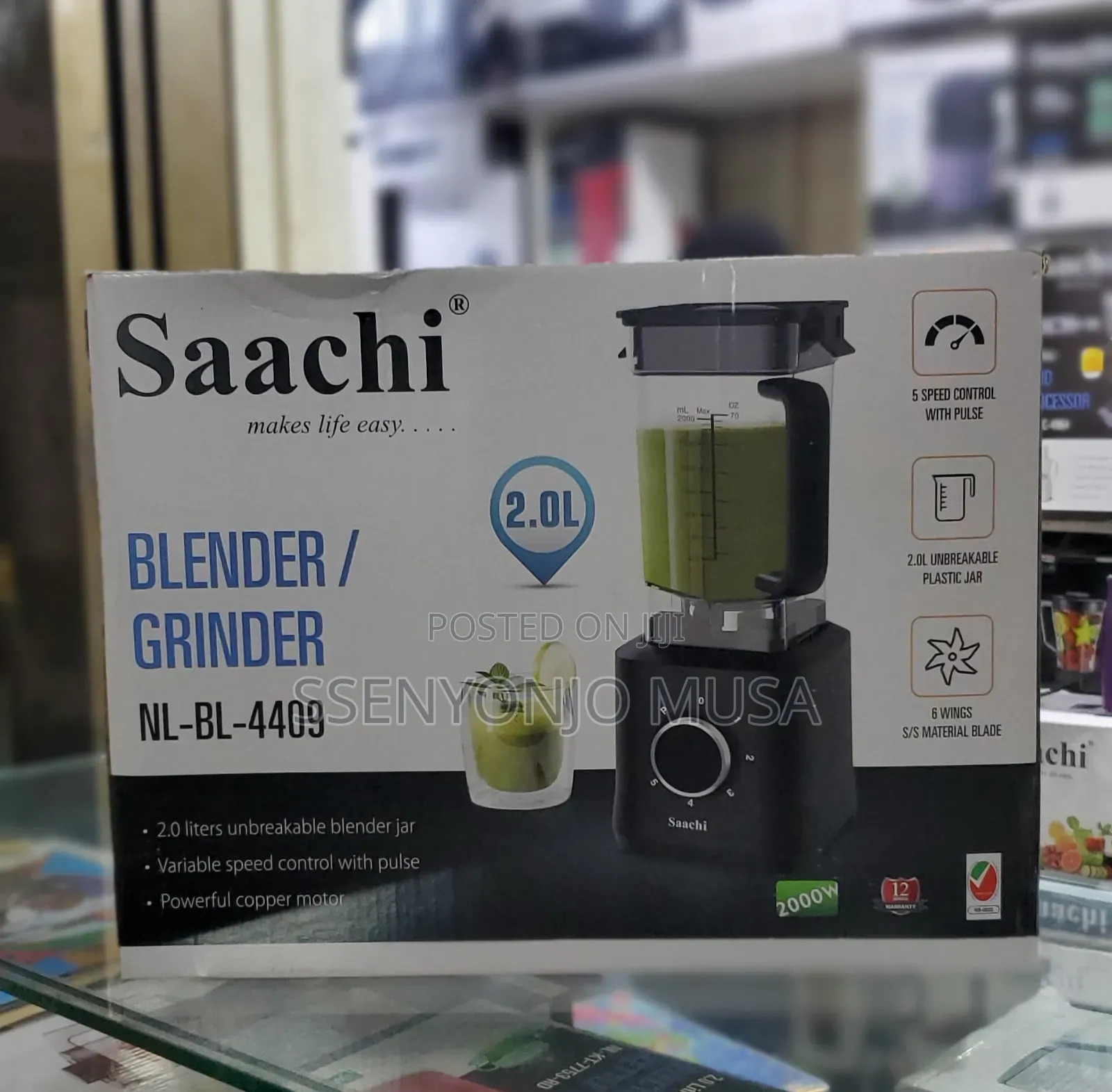 Saachi Blender/Grinder 2.0l Nl-Bl-4409 - 5-Speed, 2000w