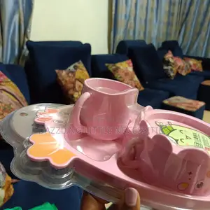 Melamin Toddler Plate and Utensil Set - Pink