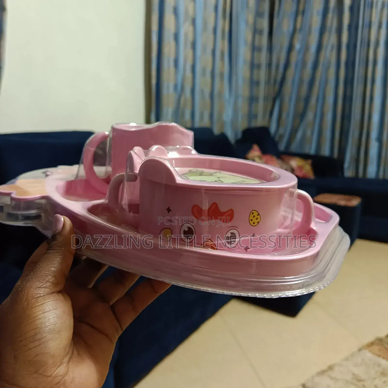 Melamin Toddler Plate and Utensil Set - Pink