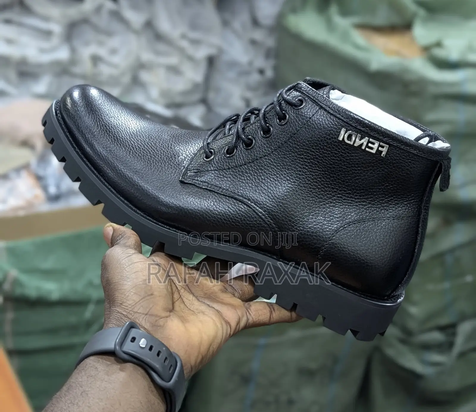 Original Triple Black Fendi Leather Boots