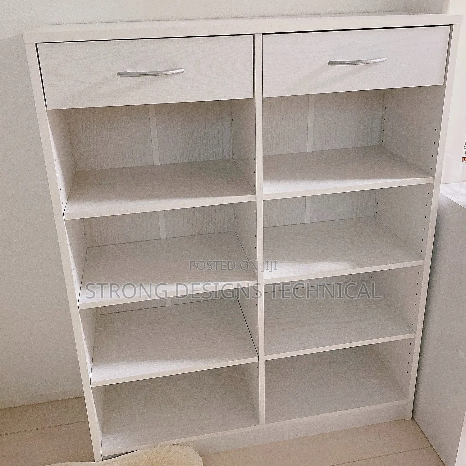 Multiuse Storage Shelves. Bookshelf With 2 Drawers