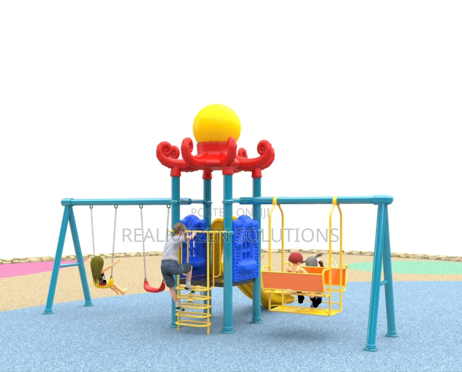 Heavy Duty Outdoor Multi-Play Children's Swing and Slide Set