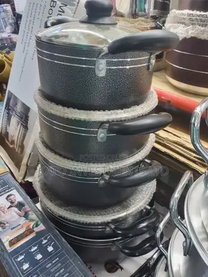 5 Set Silver Strip Black Dining Dishes