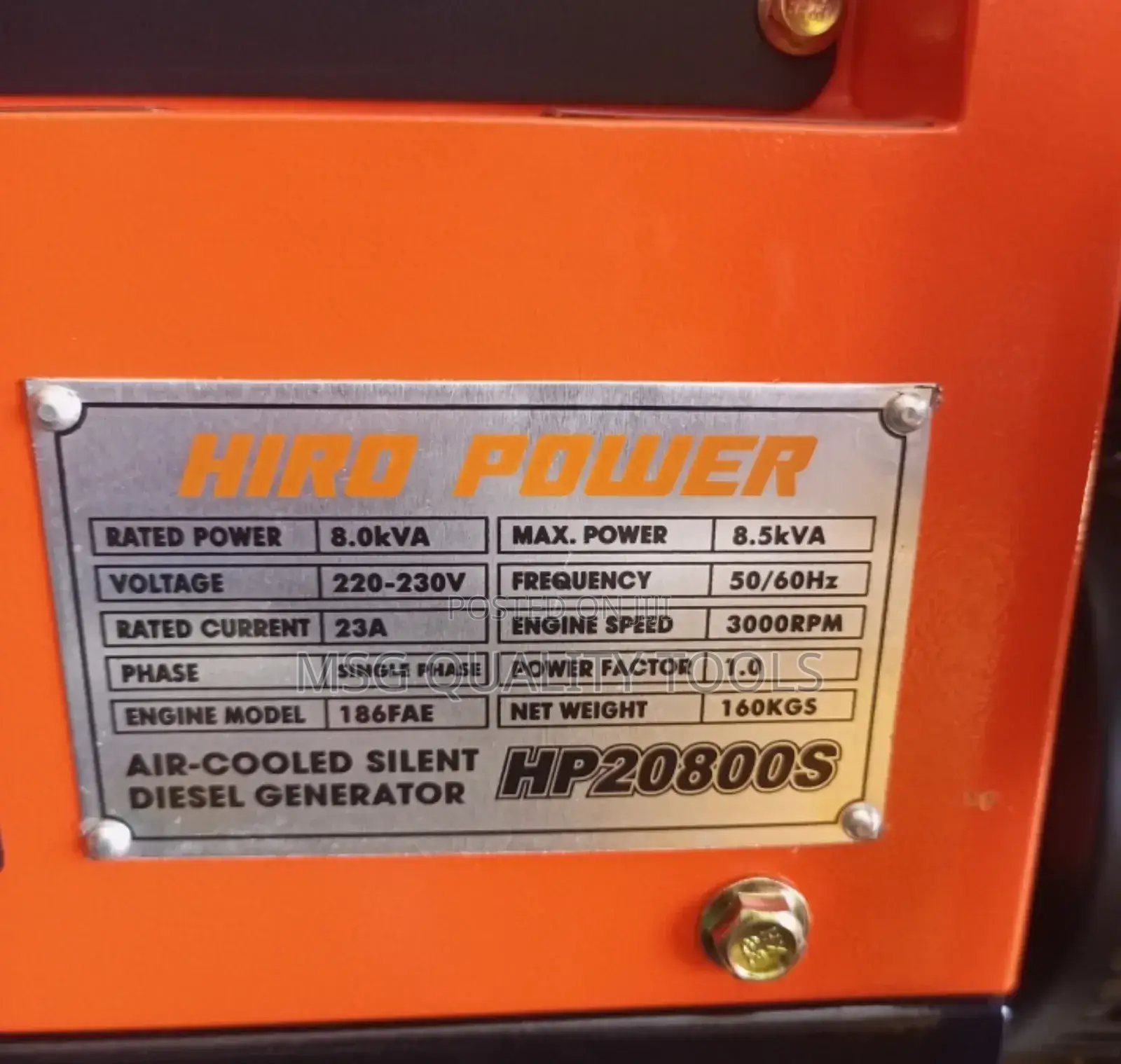 Silent Diesel Generator 8.5kwa Hp