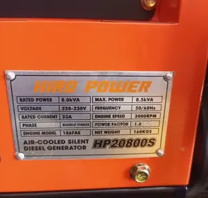Silent Diesel Generator 8.5kwa Hp