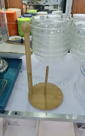 Double Pole Wooden Tissue Holder