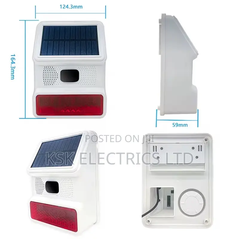 Solar Audible and Visualpowered Wireless Out Strobe Siren