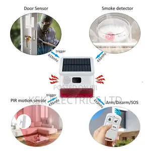 Solar Audible and Visualpowered Wireless Out Strobe Siren