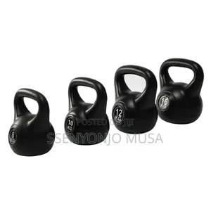 Vinyl Coated Cast Iron Kettlebell - 12kg Yellow