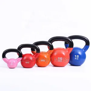 Vinyl Coated Cast Iron Kettlebell - 12kg Yellow