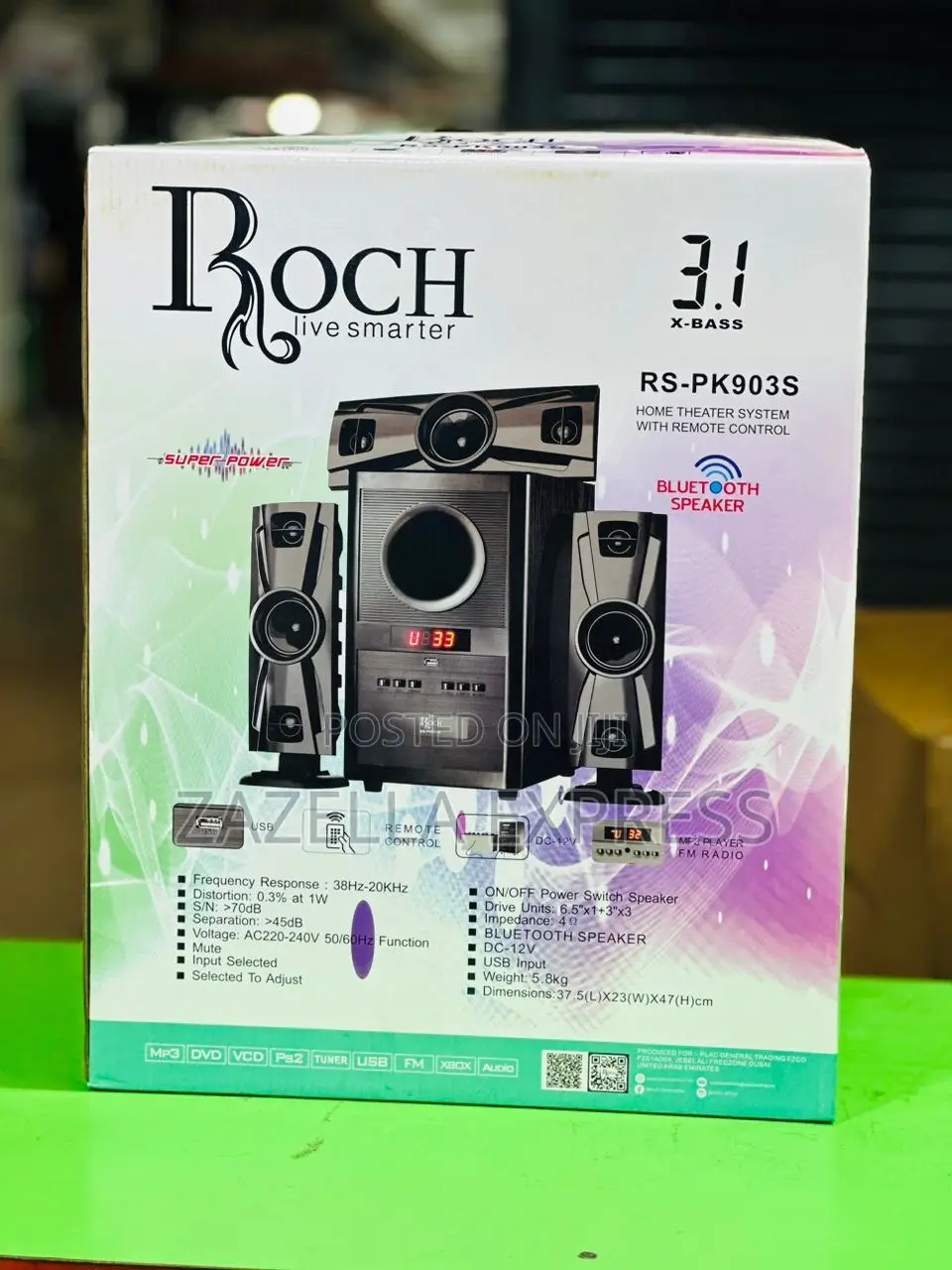 Roch Woofer (3.1) X-Bass Music System