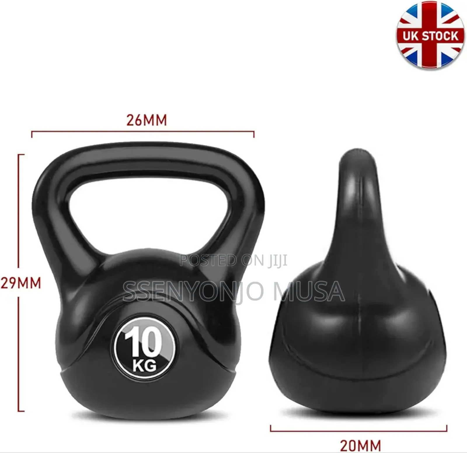 10kg Vinyl-Coated Kettlebell for Home Gym Training