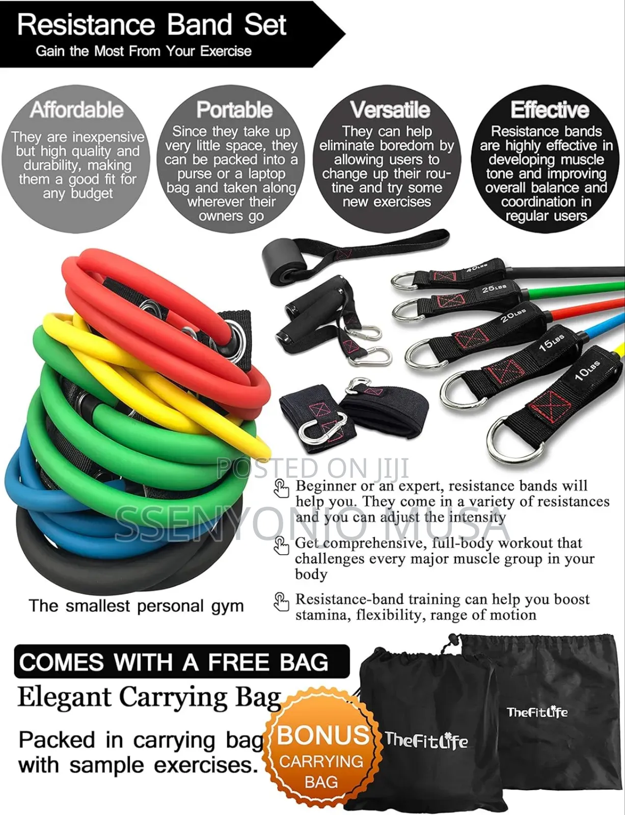 Bob and Brad Resistance Bands Set - Up to 150lbs, Exercise-