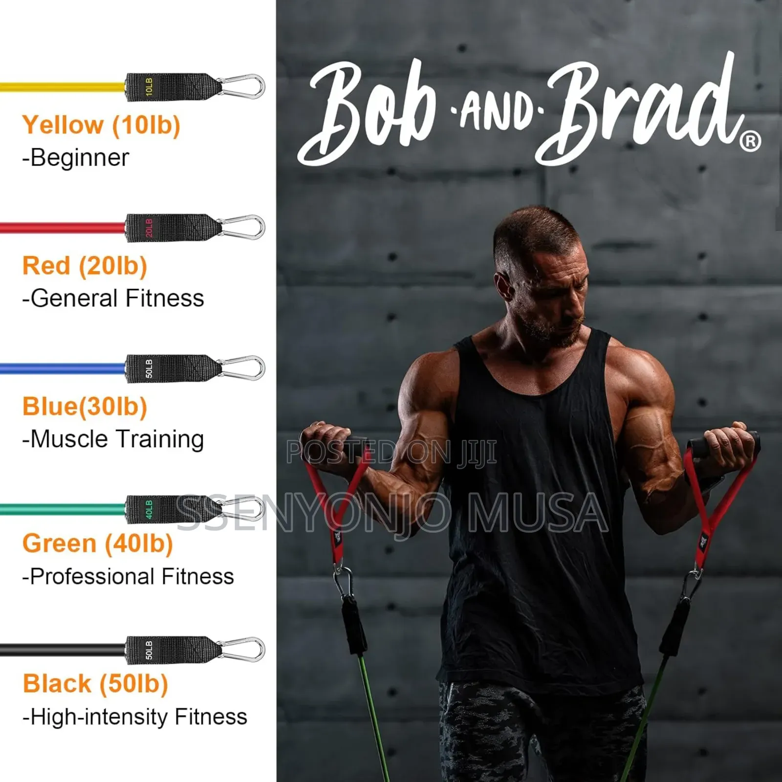 Bob and Brad Resistance Bands Set - Up to 150lbs, Exercise-