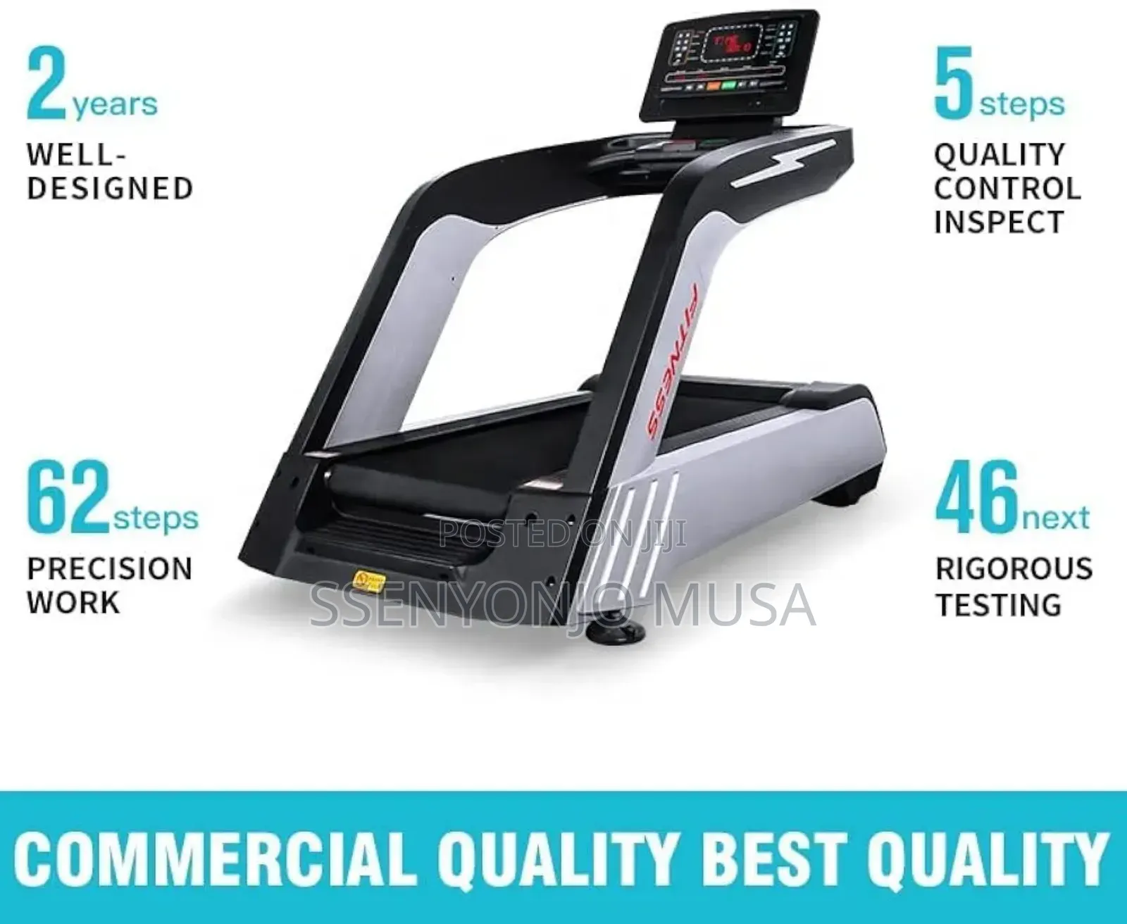Miracle Fitness P1010 Commercial Treadmill - 3-7hp AC Motor-