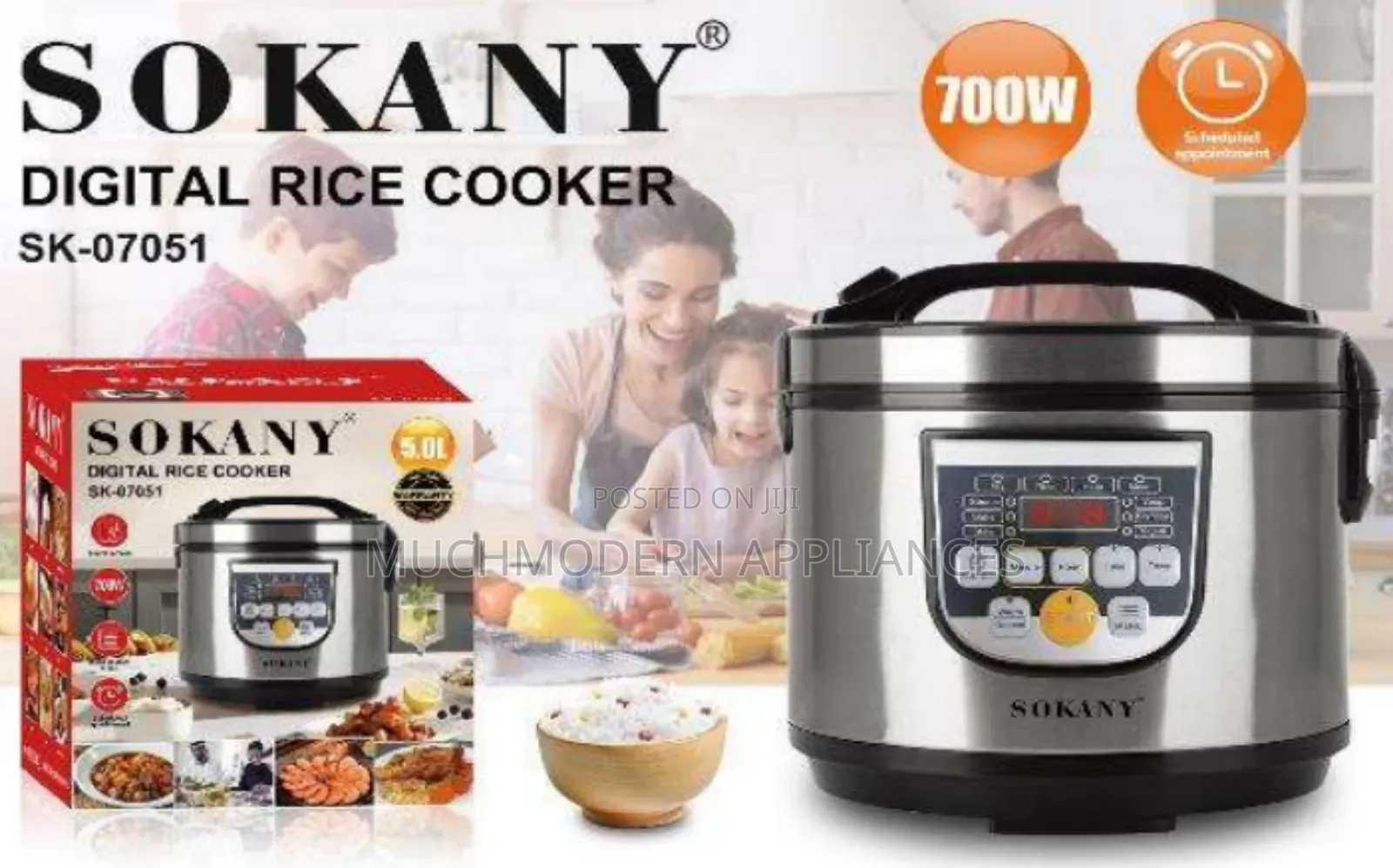 Digital Rice Cooker 5L 700W 1200 Watts 5.0ltr