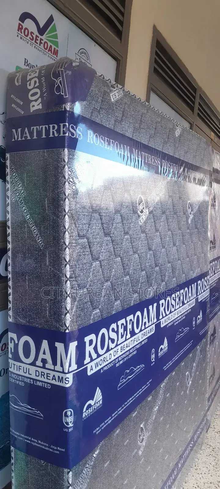 Double Bed 6x8 Inches Silver Grey Quilted Rosefoam