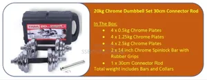 York Adjustable Dumbbell Set 20kg - Space-Saving Home Gym-