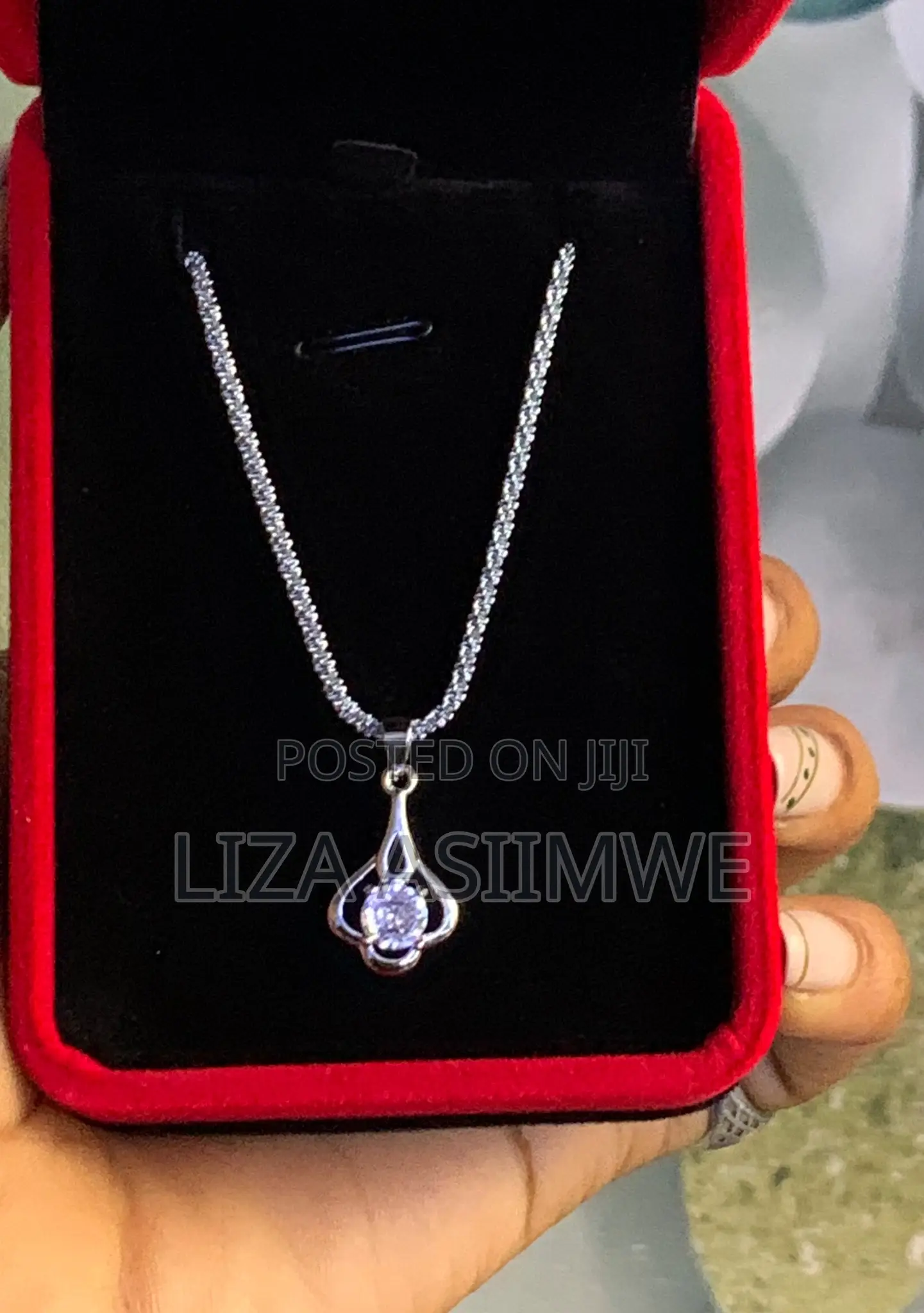 Solitaire Water Drop Pendant Necklace
