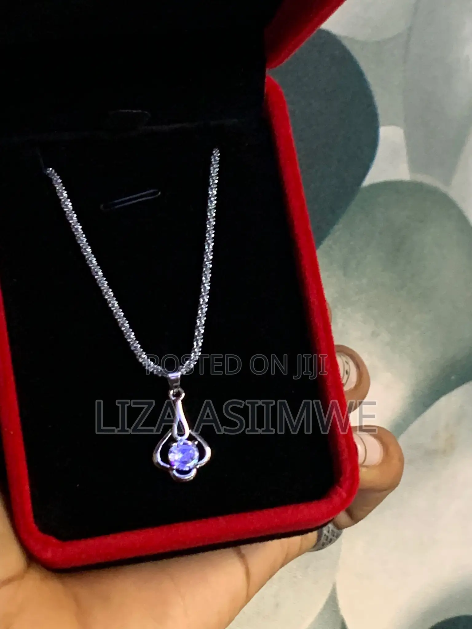 Solitaire Water Drop Pendant Necklace