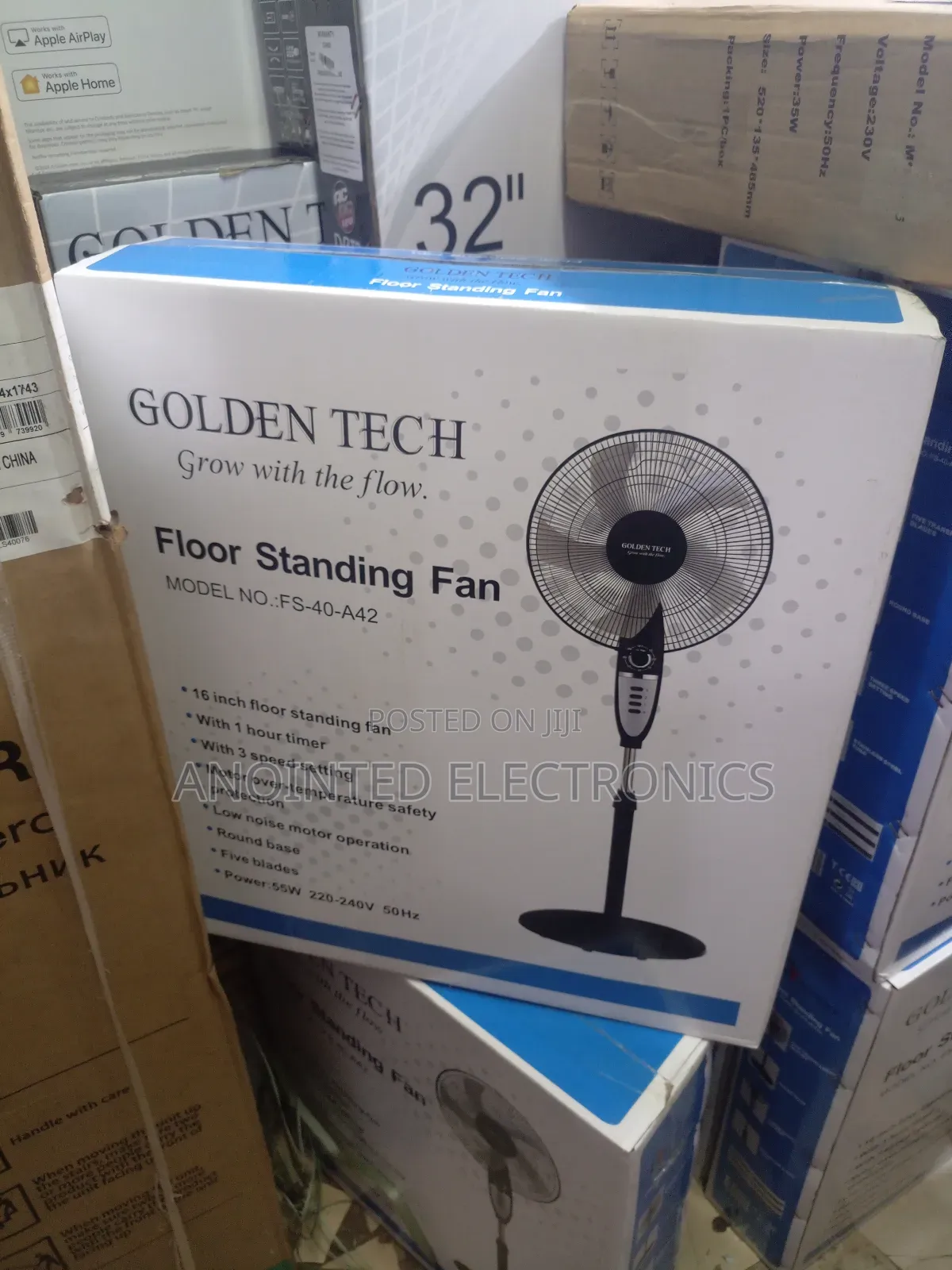 Goldentech Stand Fans Black