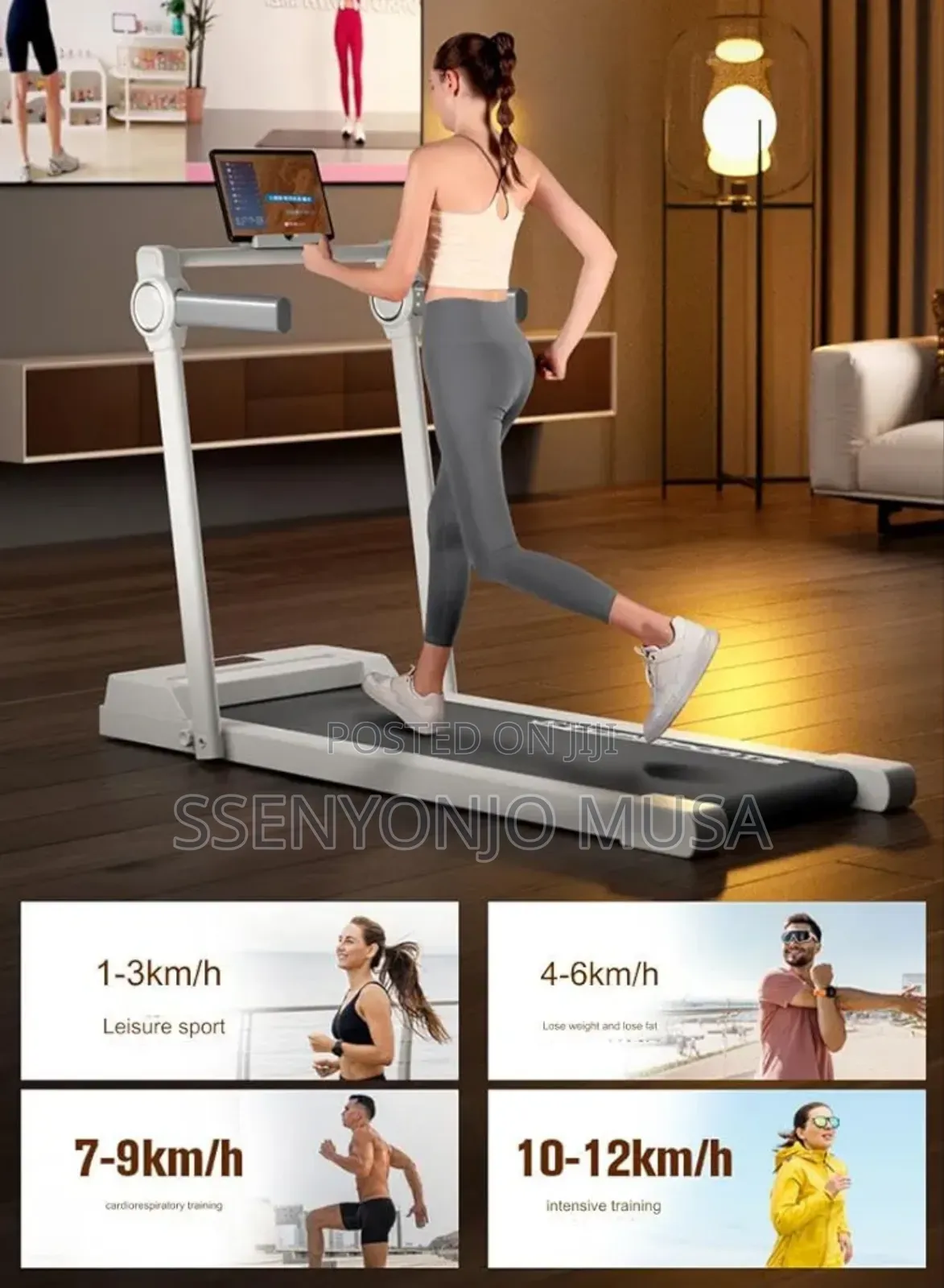 Portable Folding Electric Treadmill 3.0hp Compact Walking Running.