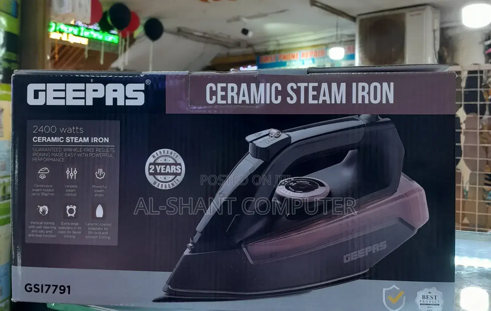 Ceramic Steam Iron/Geepas GS17791 Ceramic Steam Iron