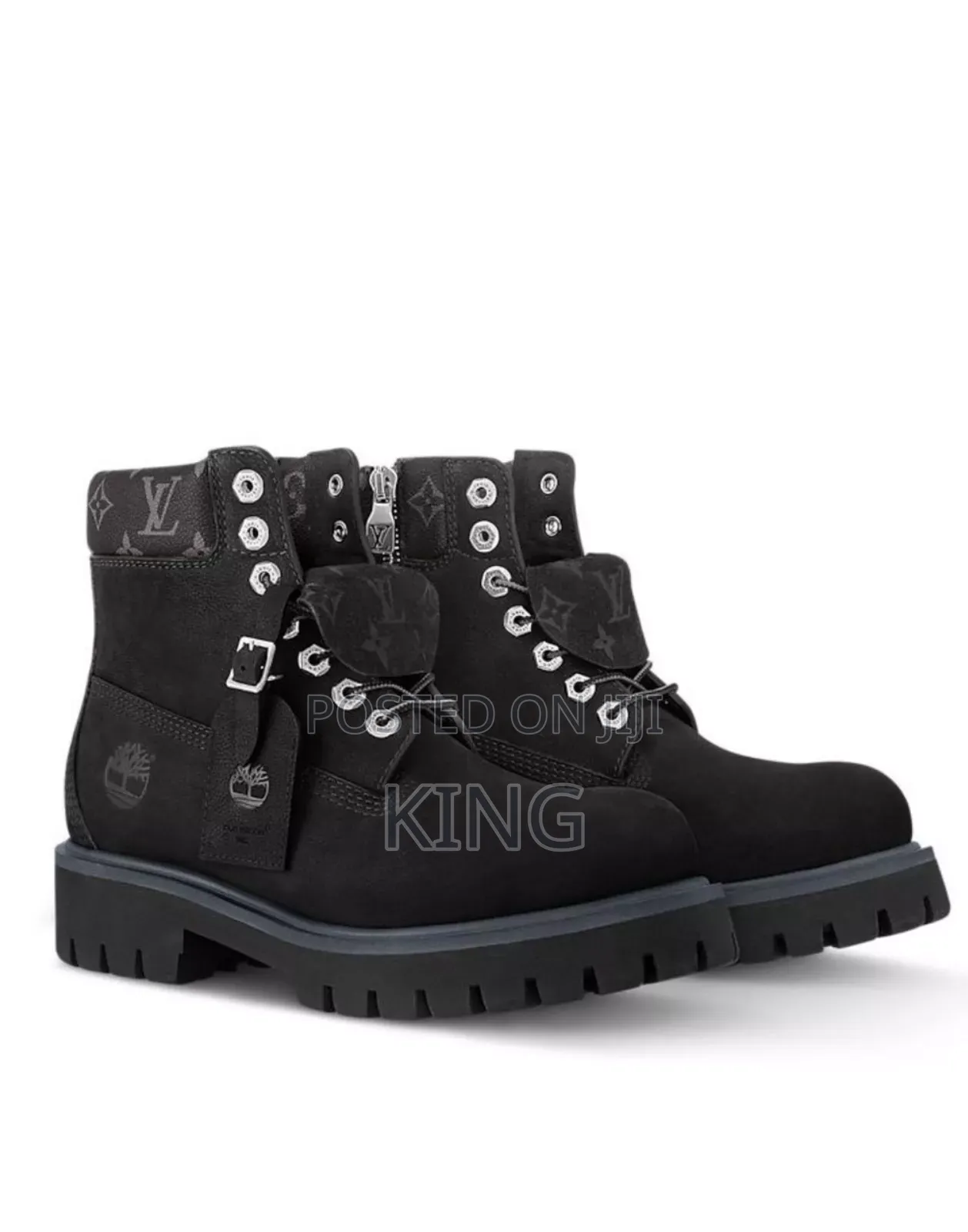 Black LOUIS VUITTON LV X Timberland Ankle Boot