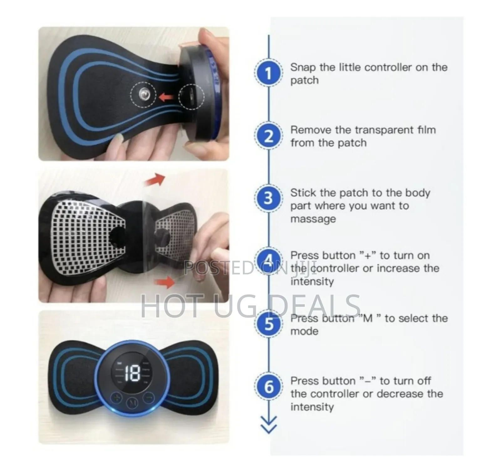 Wireless Neck Massager With 8 Modes, 19 Strength Levels