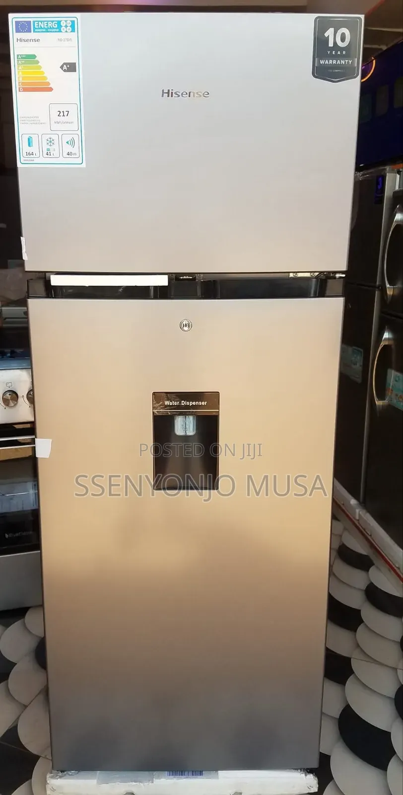 Hisense 270l 2-Door Fridge - Silver, With Water Dispenser-