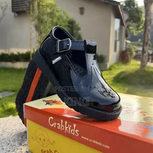 Photo - Prefect Crabkids Girls School Shoes. Black