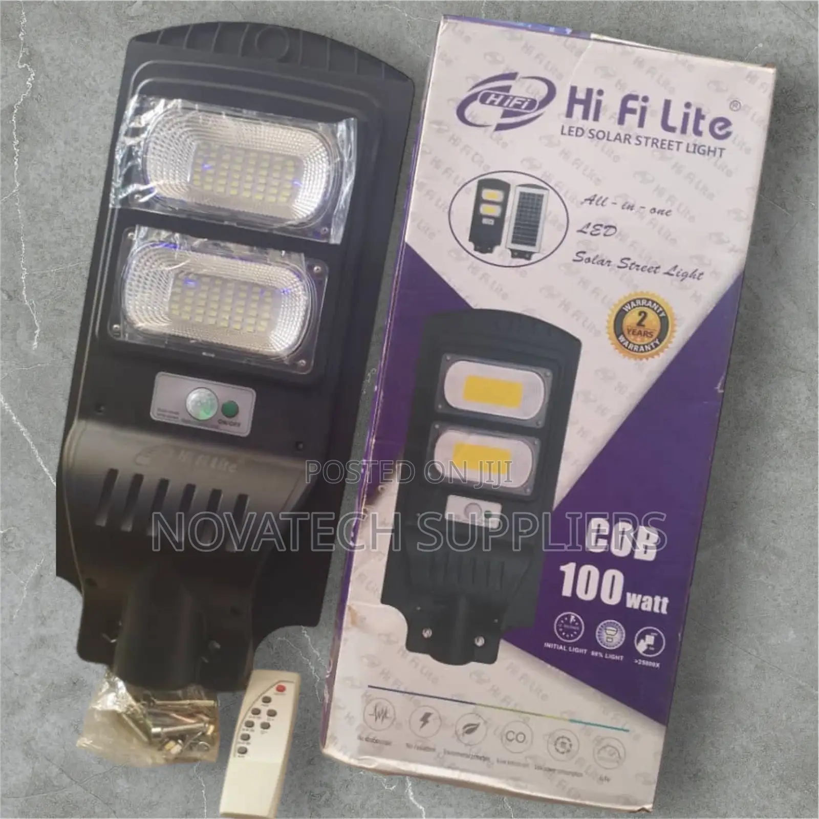 100W Original Hi Fi Lite LED Solar Street Lights Dais