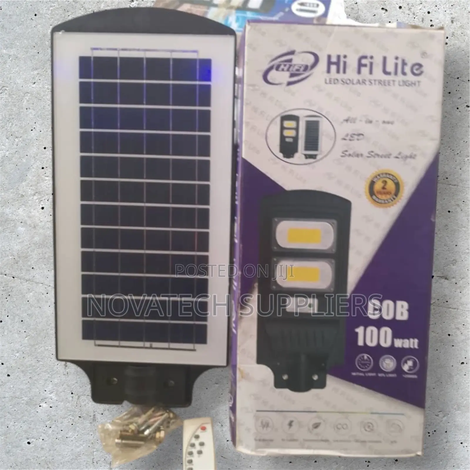100W Original Hi Fi Lite LED Solar Street Lights Sadi
