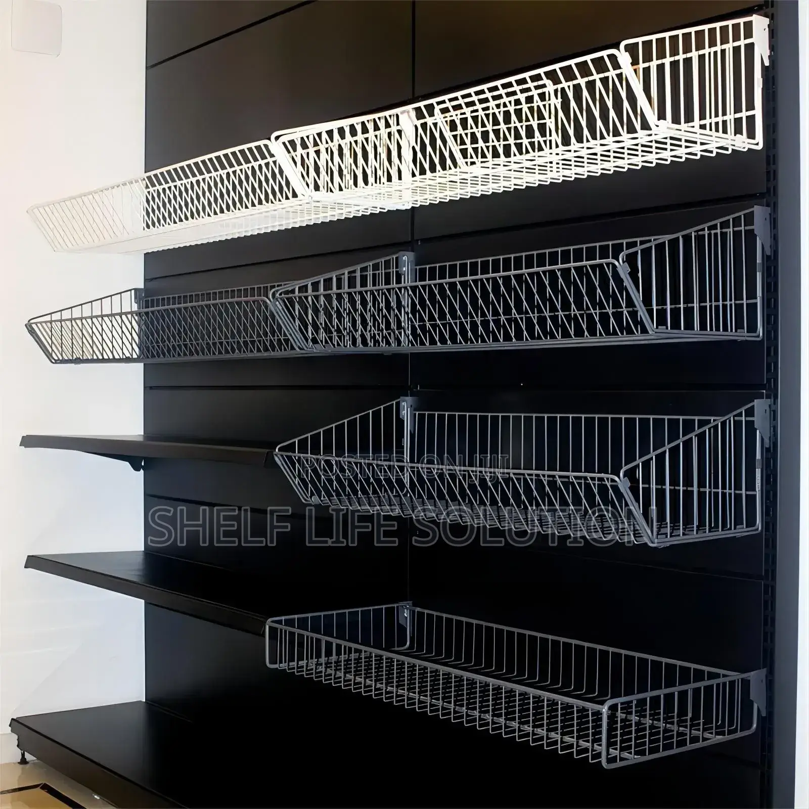 Supermarket Shelf Wire Mesh Hanging Basket
