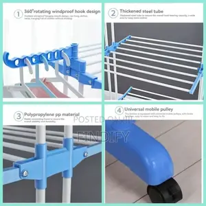 3-Layer Stainless Steel Stand Clothes Drying Rack Organizer