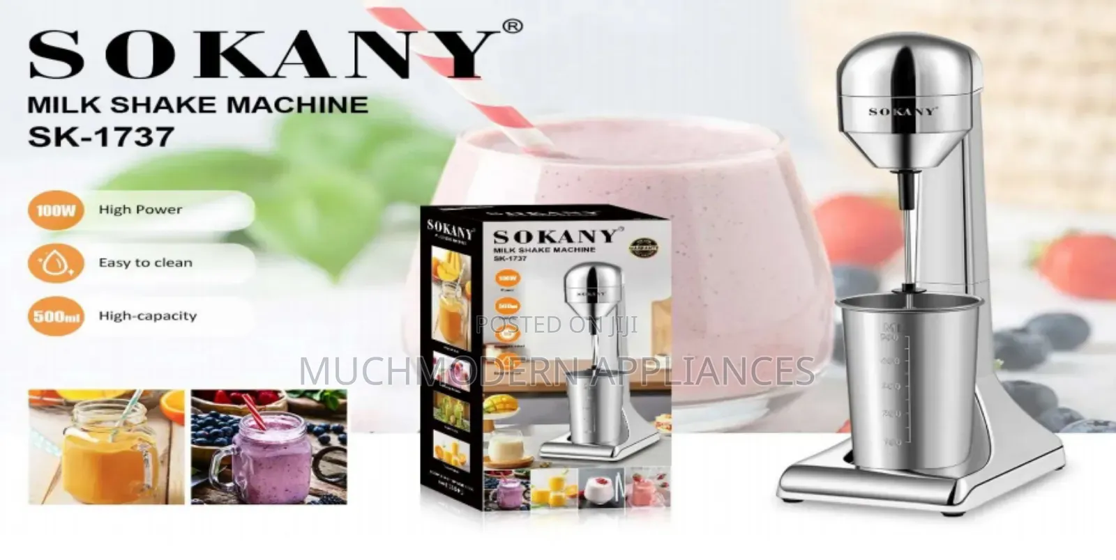 Sokany Milk Shake Machine 100W Sk-1737